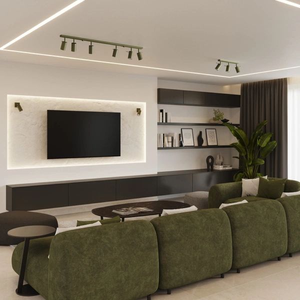 Plafon RING 3L zielony oliwkowy