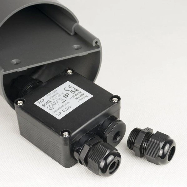 Słupek oświetleniowy z gniazdami elektrycznymi ELBORN EL3113 | ciemny popiel