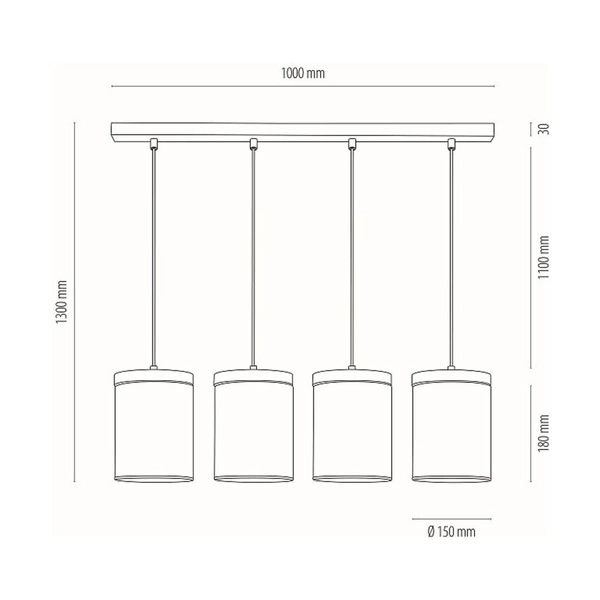 Lampa Wisząca Monsun 4xE27 Max.60W Witraż Sosnowy Brązowy/Czarny Kabel PCV/Szkło Dymne 161859451