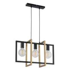 Nowoczesna lampa wisząca EDEN 3x E27 60W szer. 50cm | czarny złoty
