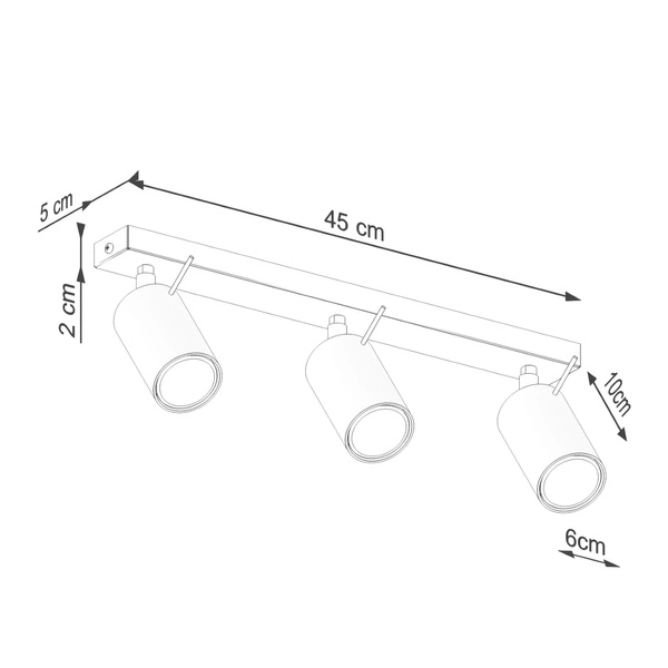 Plafon RING 3L ochra czerwona