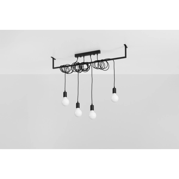 Stylowa lampa wisząca SALAMANCA 4 SL.0895 czarna 4xE27