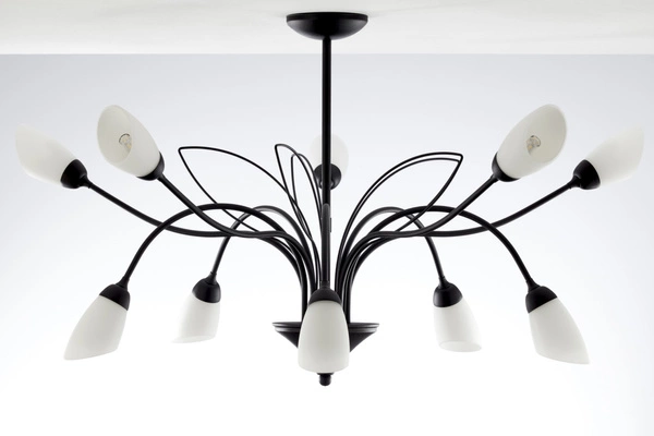 Klasyczny Żyrandol GLORIOSA wys. 50cm 10xG9 14W IP20 | czarny mat