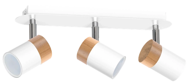 Lampa sufitowa JOKER, MLP6300, biały/drewno/chrom, 3x8W GU10
