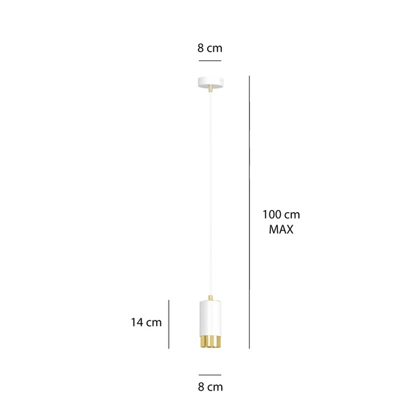 Lampa wisząca Emibig FUMIKO 1 WH/GOLD 815/1