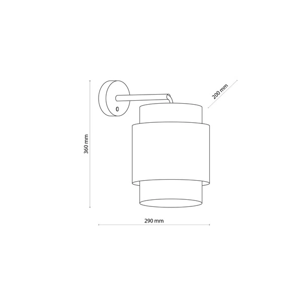 Lampa ścienna rattanowa abażur BOHO BLACK wys. 35cm | czarny 6550