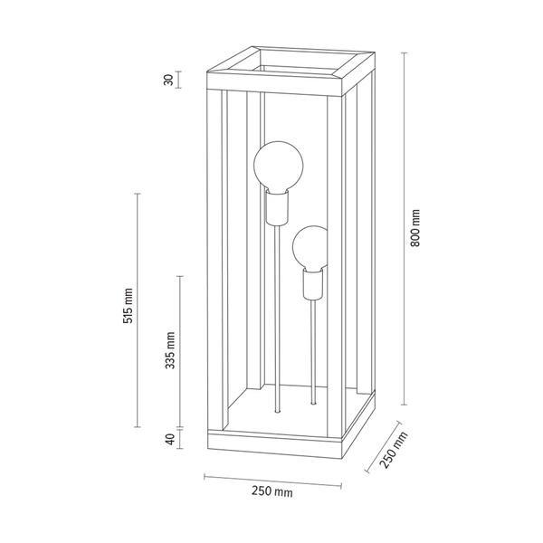 Lampa podłogowa Kago 2xE27 Max.60W Dąb olejowany/Chromowany metal/Czarny kabel z tkaniny 51518274
