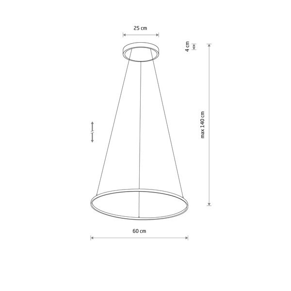 Lampa wisząca CIRCOLO LED szer. 60cm 21W barwa ciepła 3000K | czarny 10812