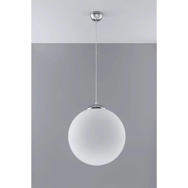 Lampa wisząca Sollux UGO 40 Stal, Szkło, Biały, 60W, SL.0265