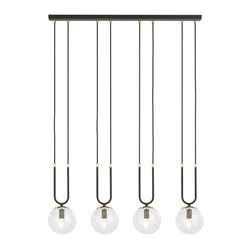 Lampa wisząca Emibig GLAM 4 Czarny/TRANSPARENT 1114/4