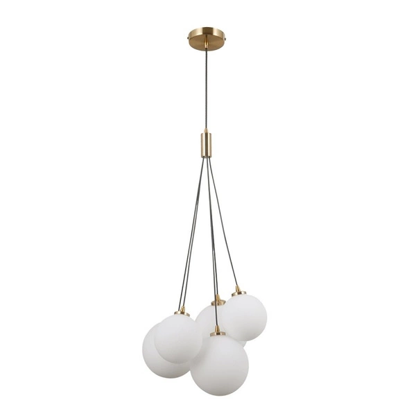 Lampa wisząca Perlos śr. 33cm 5xG9 | miodowy mosiężny