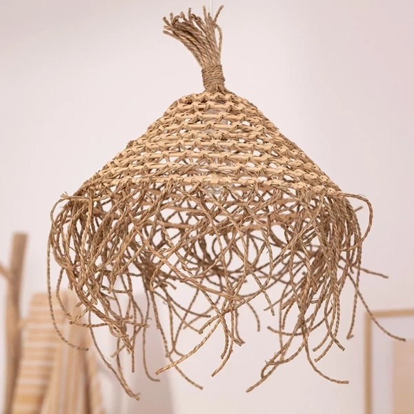 Lampa Wisząca Boho z Włókna Naturalnego Abruzzo Laura 40cm E27