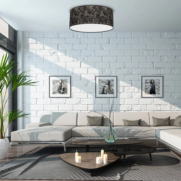 Lampa sufitowa SATINO, Ø40cm, czarny/złoty, 2x60W E27, MLP7317