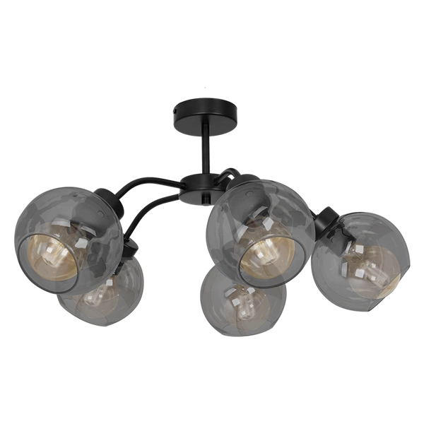 Nowoczesna lampa sufitowa SOFIA SMOKED 5xE27