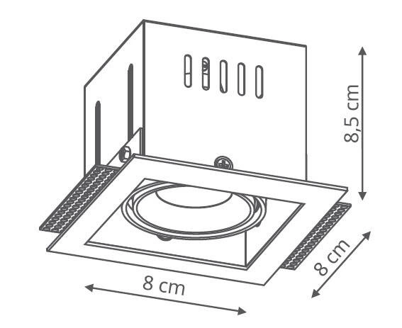 Podtynkowa lampa MERANO biała I GU10 z ramką