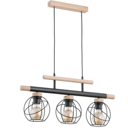 Lampa wisząca ALFA TRENDY BASKET DREWNIANA 3xE27 66cm | 62234
