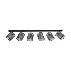Lampa Sufitowa Nevoa 6xE27 Max.25W Czarny Metal/Chromowany Metal/Czarny Klosz Tkaniny 56795604