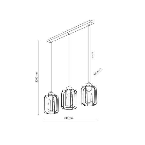 GALAXY NEW LAMPA WISZĄCA 3 PŁ 4716