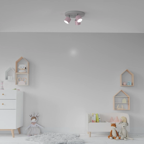 Lampa sufitowa DIXIE PINK 3xGX53 szer. 30cm | różowy