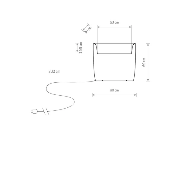 Ozdobna świecąca donica FLOWERPOT L 70cm 9713