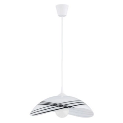 Lampa wisząca ALFA BRATEK CZARNO-BIAŁA 1xE27 48cm | 61112