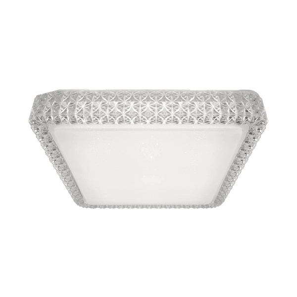 Kwadratowy plafon kryształki MOA LED szer 40cm