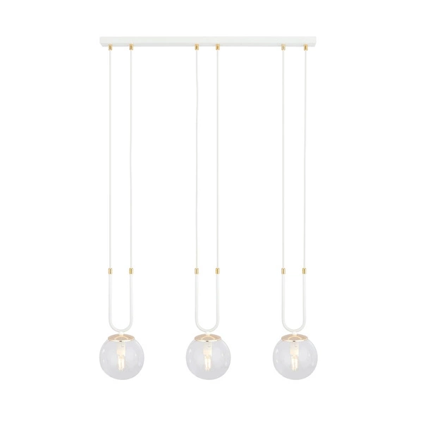 Lampa wisząca Emibig GLAM 3 Biały/TRANSPARENT 1116/3