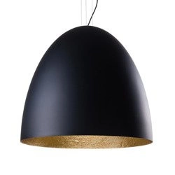 Lampa wisząca tuba nad stół EGG XL czarny/złoty śr. 75cm 9026