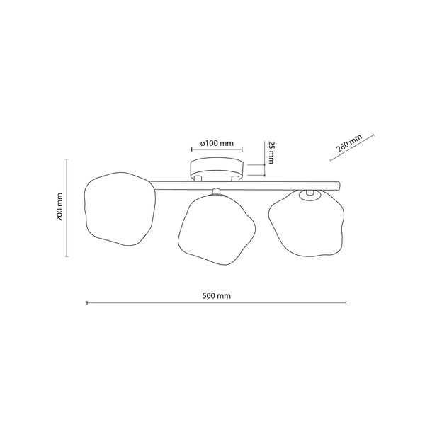 LAVA BROWN LAMPA SUFITOWA 3XG9