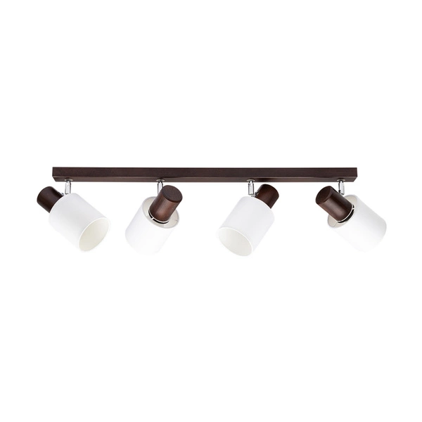 Lampa Sufitowa Treehouse 4xE27 Max.25W Drewno Bukowe Orzech/Klosz z Białej Tkaniny 2236476