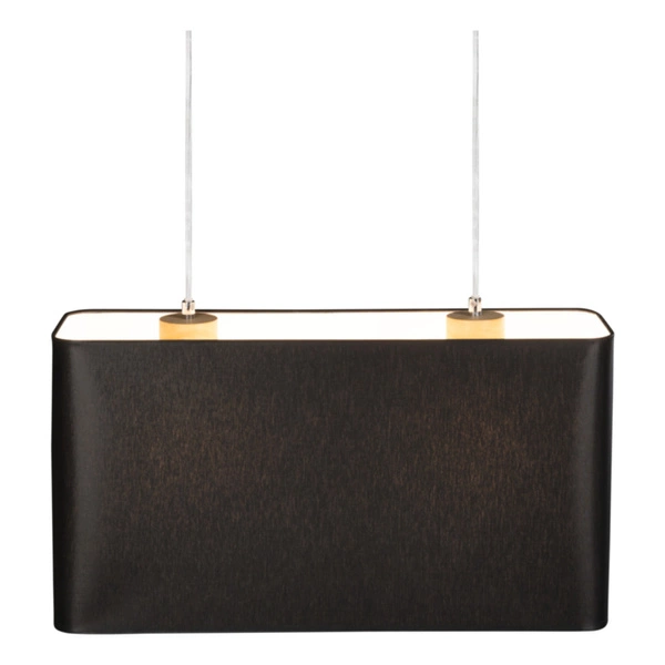 Lampa Wisząca Cadre 2xE27 Max.40W Dąb Olejowany/Przezroczysty Kabel PCV/Klosz z Czarnej Tkaniny 872030274