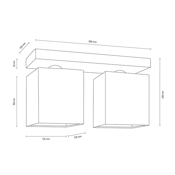 Inger Lampa Sufitowa 2xE27 Max.25W Dąb Olejowany/Biały 2284274