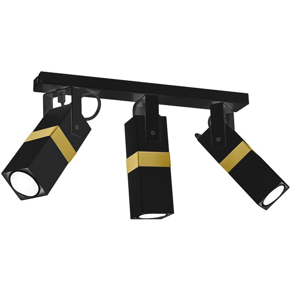 Nowoczesna lampa sufitowa VIDAR BLACK/GOLD 3xGU10 MLP6278