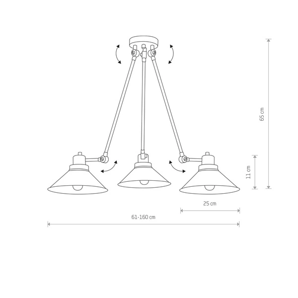 Lampa sufitowa na ramionach TECHNO III 9142