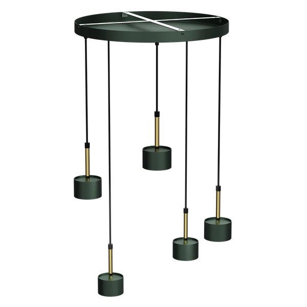 Lampa wisząca ARENA, MLP7769, zielony/złoty, 5x11W GX53