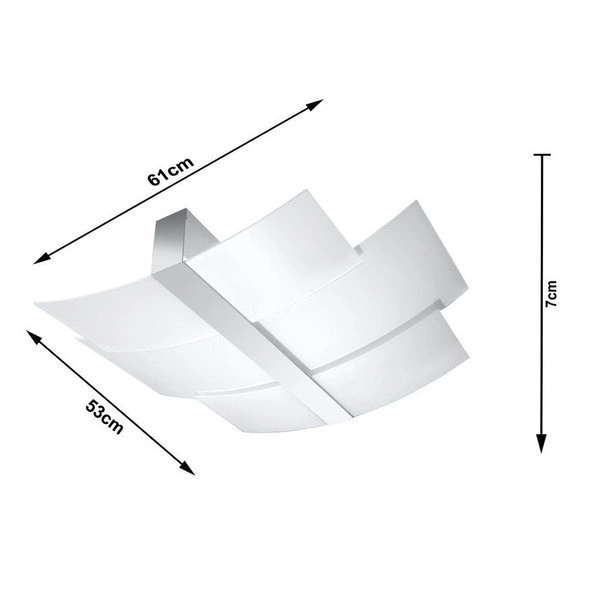 Plafon Sollux CELIA, Stal, Chrom, Szkło, Białe , E27 3x60W, SL.0351