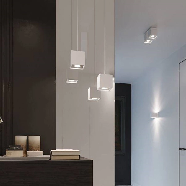 Plafon Sollux QUAD 1 Lampa sufitowa Aluminium biały 12W LED, SL.0027