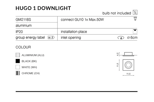 HUGO 1 DOWNLIGHT ALUMINIUM