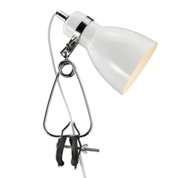 Lampa z zaciskiem CYCLONE E14 15W Metal | Biały