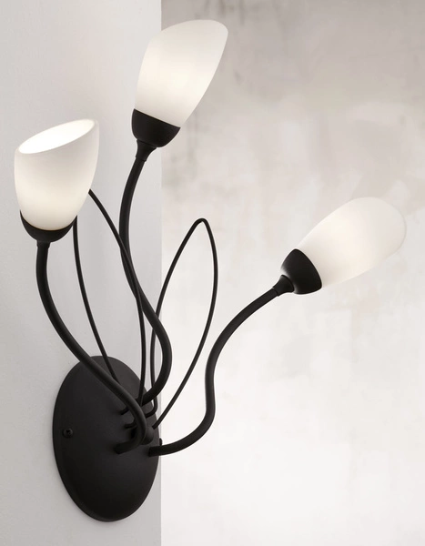 Klasyczny Kinkiet GLORIOSA wys. 44cm 3xG9 14W IP20 | czarny mat