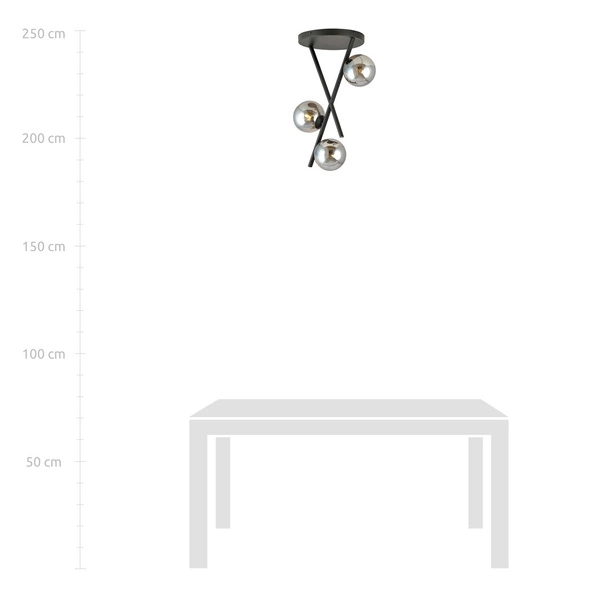 Lampa sufitowa Emibig RIVER 3 GRAFIT 1196/3