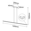 Lampa wisząca Slim P - Czarna (1200 mm) 4000K 5001 Antigo