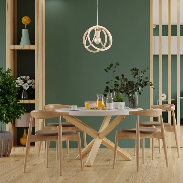 Lampa wisząca ALFA LORENA DREWNIANA 1xE27 36cm | 61148