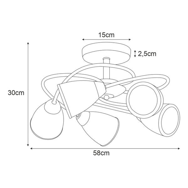 Lampa sufitowa K-JSL-6059/5 AB z serii PLATO