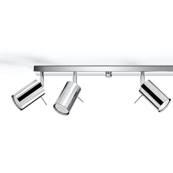 Elegancka lampa sufitowa spot Plafon RING 4 liniowy 6x GU10 LED 120cm | chrom