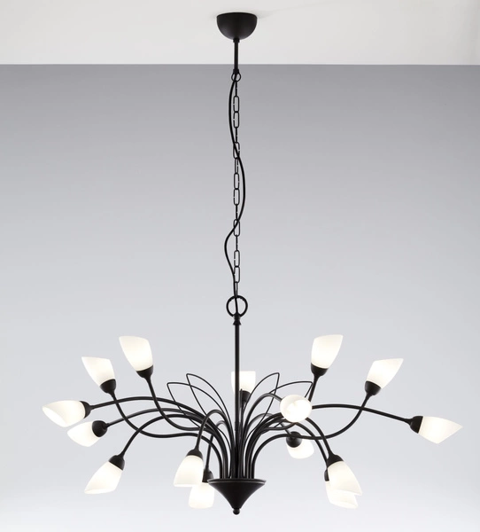 Klasyczny Żyrandol GLORIOSA wys. 165cm 15xG9 14W IP20 | czarny mat