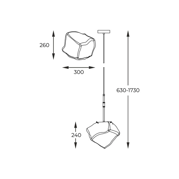 Lampa wisząca szklana do salonu śr.30 ROCK E27 40W | czarny złoty