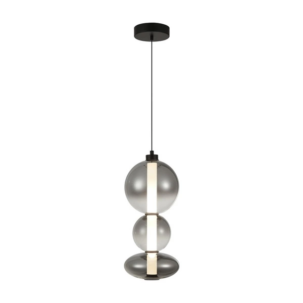 Lampa wisząca Sonte wys. 46cm 24W LED barwa ciepła 3000K | czarny/dymiony