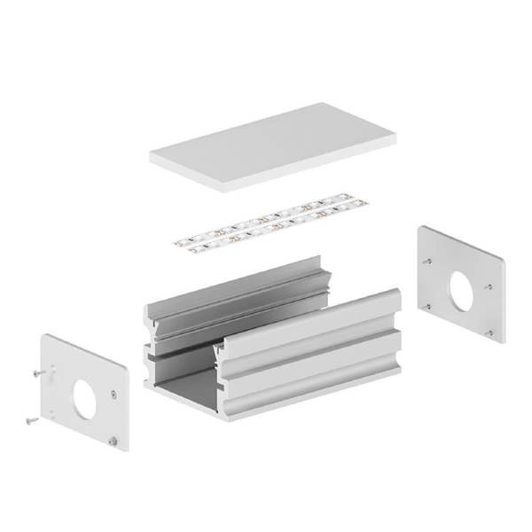 Profil LED do posadzki P24-2 IP67 200cm | do osłonek C8 | srebrny