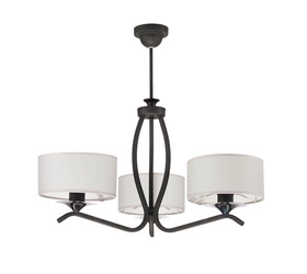 Klasyczny Żyrandol KASZMIR wys. 64cm 3xE27 15W IP20 | Grafitowy